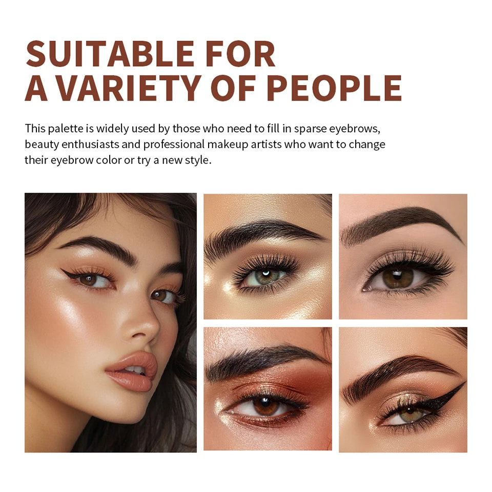 8 Shades Eyebrow Blush Palette With 3Pcs Makeup Brushes  Matte Shimmer Shadow Long Lasting Cosmetics Halloween Makeup Set