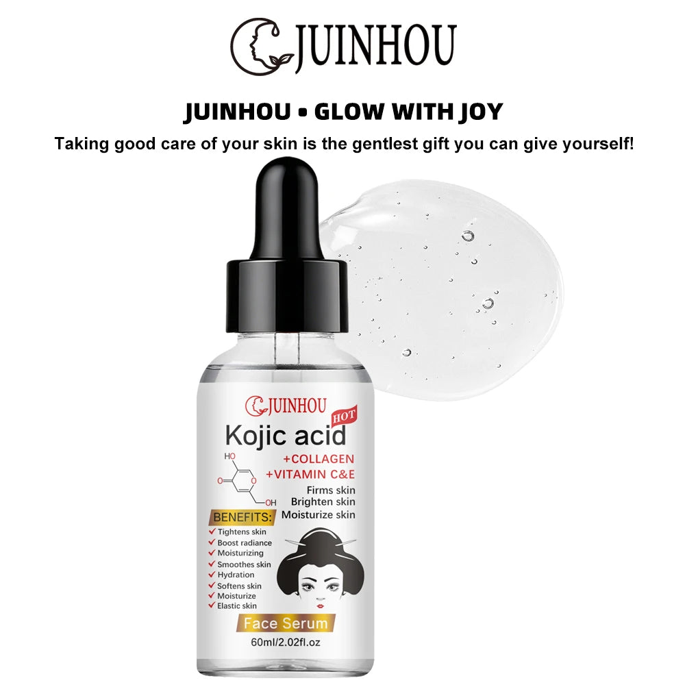 JUINHOU Natural Seabuckthorn Fruit Oil Kojic Acid Face Serum Deep Hydrating Skin Daily Facial Moisturizing For All Skin Types