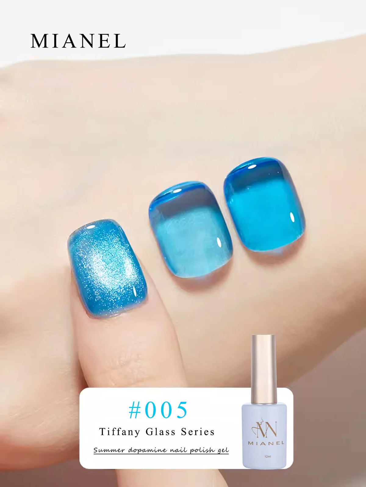 MIANEL 12ML Candy Glass Gel Nail Polish Set Ice-Clear Dopamine Spring Nails Fantasy Nail Art 1-10 Pcs