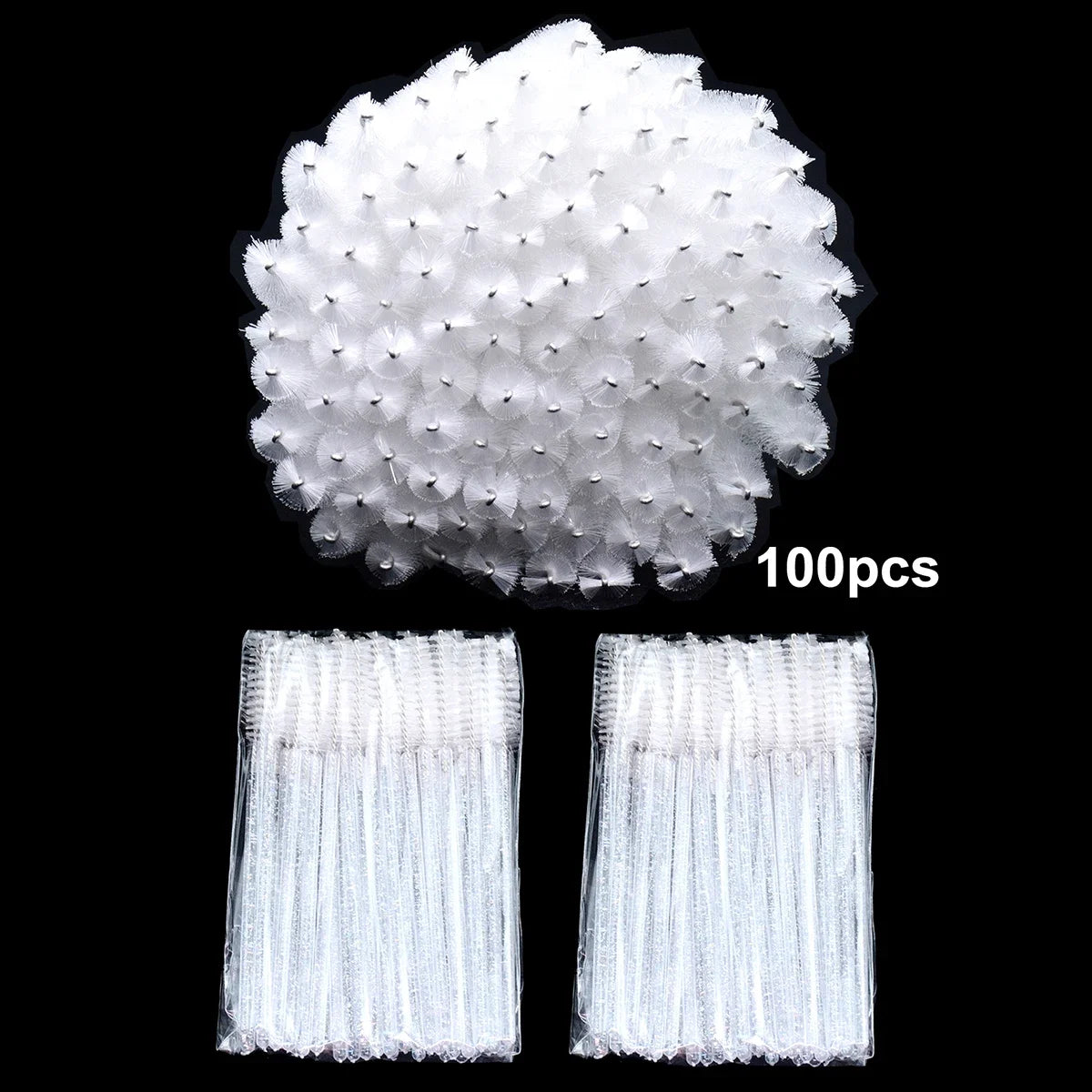 100pcs Disposable Eyelash Brushes Spoolies Micro Lash Mascara Wands Combs For Eyelash Extension Makeup