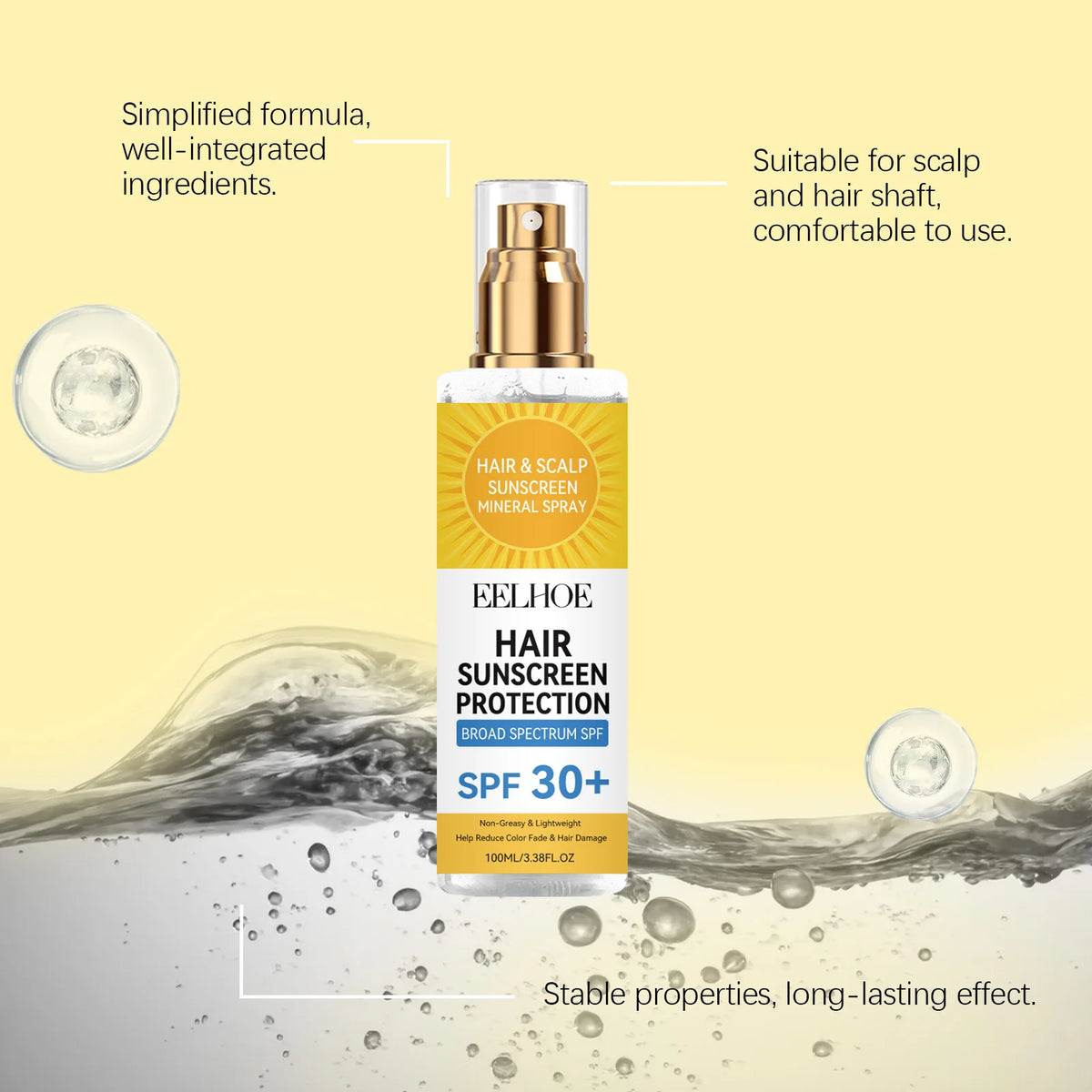 Scalp Treatment Spray Hair Care Leave-in Conditioner Nourishing Smoothing Shine Daily Hydrating Frizz Control Lightweight Serum