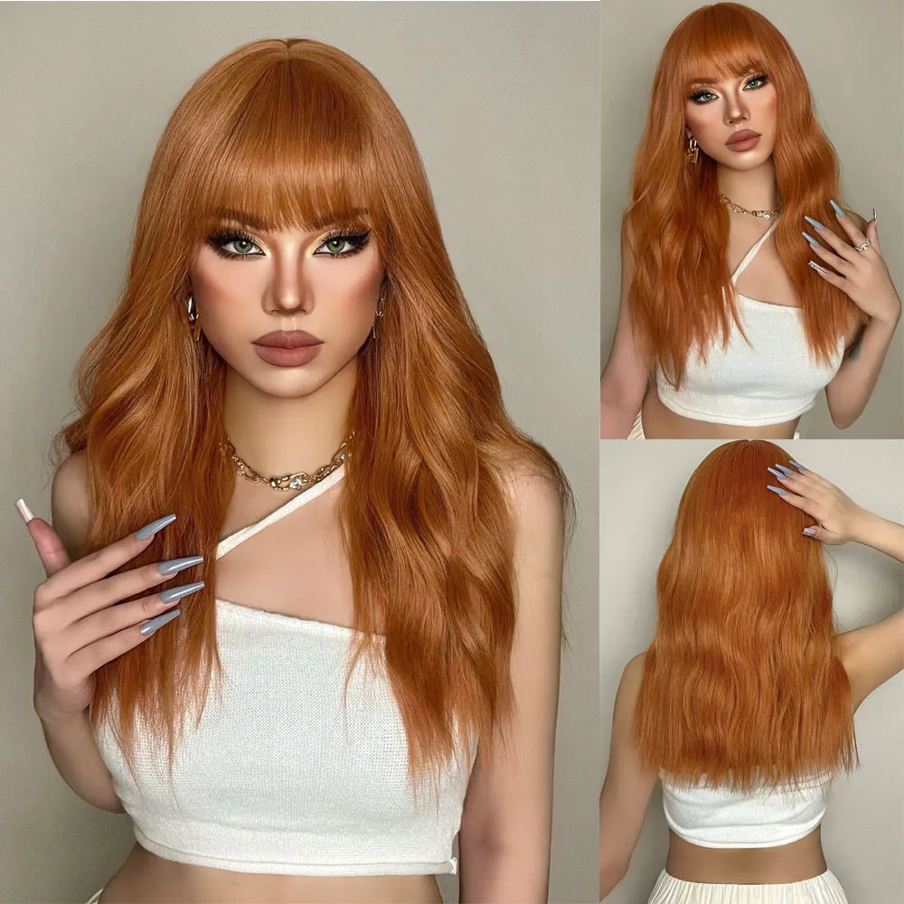 HENRY MARGU Light Green Curly Synthetic Wigs Long Colorful Wig with Bangs Heat Resistant Fiber for Cosplay Party Women Girls Use