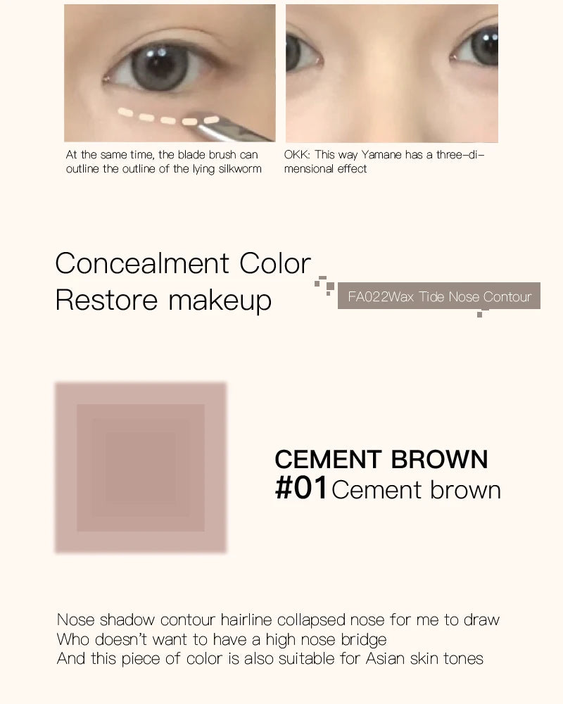 Monochrome Nose Shadow Contour Palette Natural Matte Cement Grey 3D Facial Bronzer Powder Cosmetic Highlight Brighten Contouring