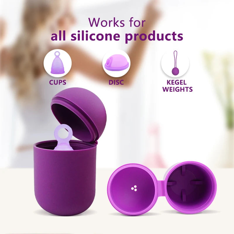 Menstrual Cup With Storage Case Medical Silicone Menstrual Cup Sterilizer Cup Women's Health Care Period Accessories Kit