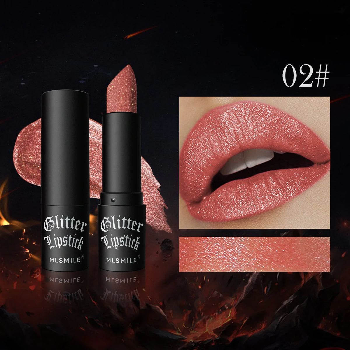 Multi-Color Non-stick Cup Matte Lipstick Flash Lasting Easy Color Diamond Lipstick Dark Halloween Look