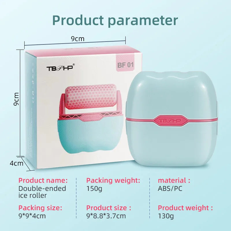 Double Head Ice Roller Facial Massager for Face & Eyes Cooling Skin Care Tool Portable Beauty Roller for Daily Skincare Routine