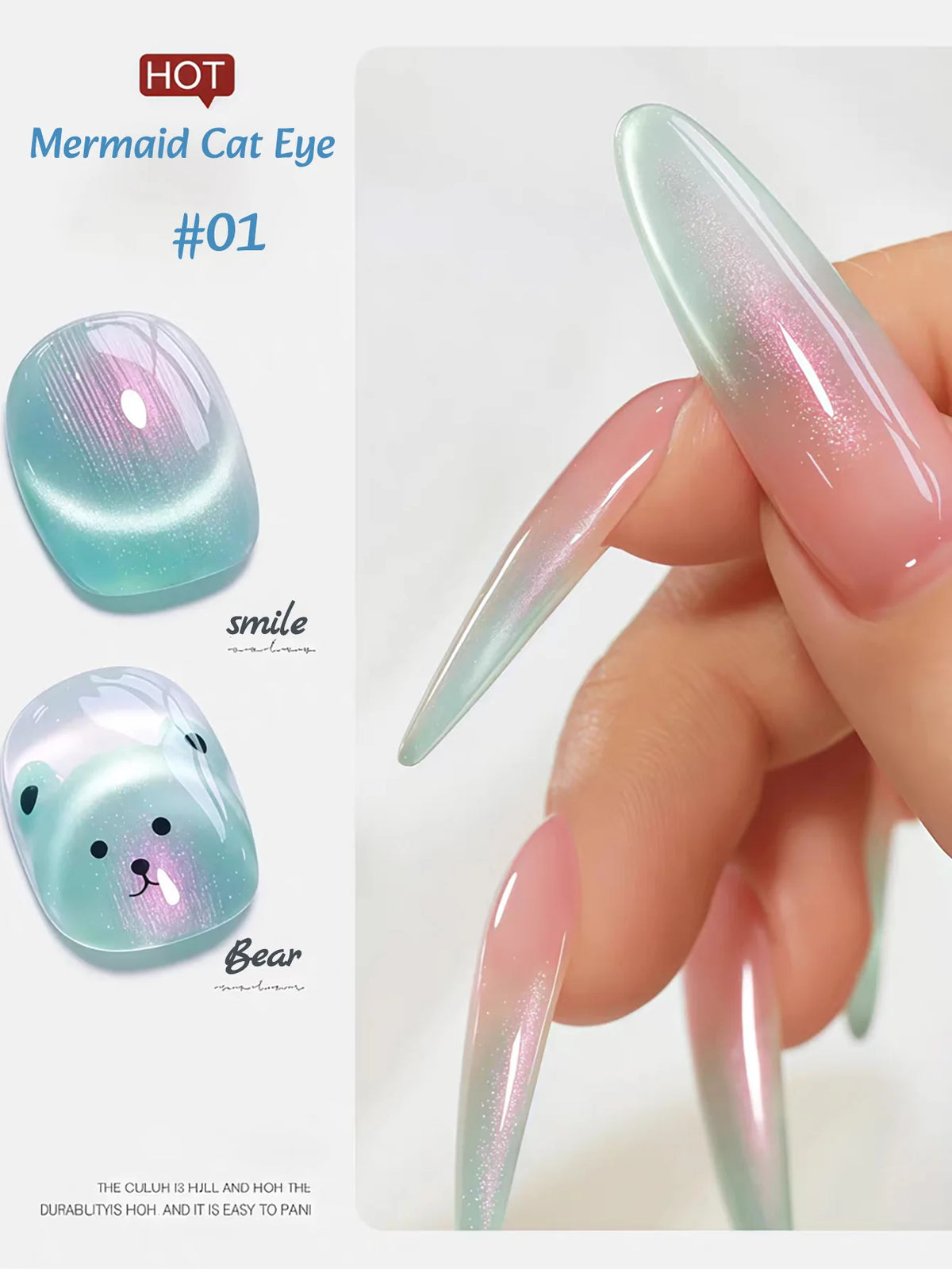 1-12pcs TC Summer Blue Glass Bead Cat Eye Gel Nail Polish Flash White Spar Nude Color Magnet Nail Art Gel Salon Christmas Nails