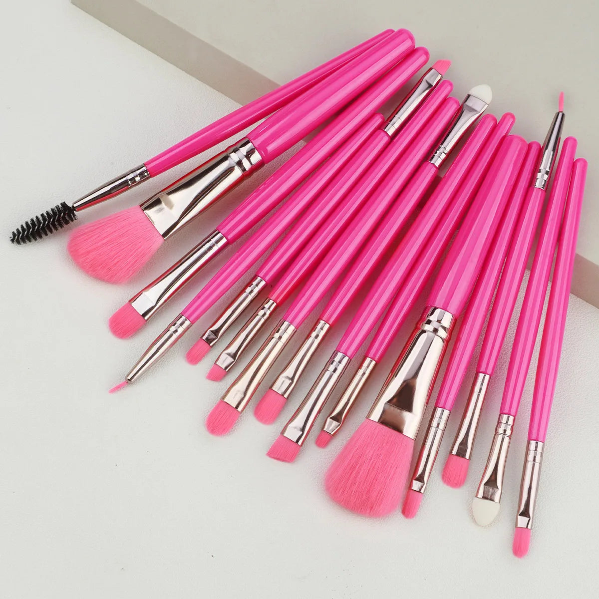 15pc Makeup Brushes Set Face Eyes Make Up Brush Eyelash Eyeshadow Eyebrow Eyeliner Foundation Powder Blush Highlight Lips Brush