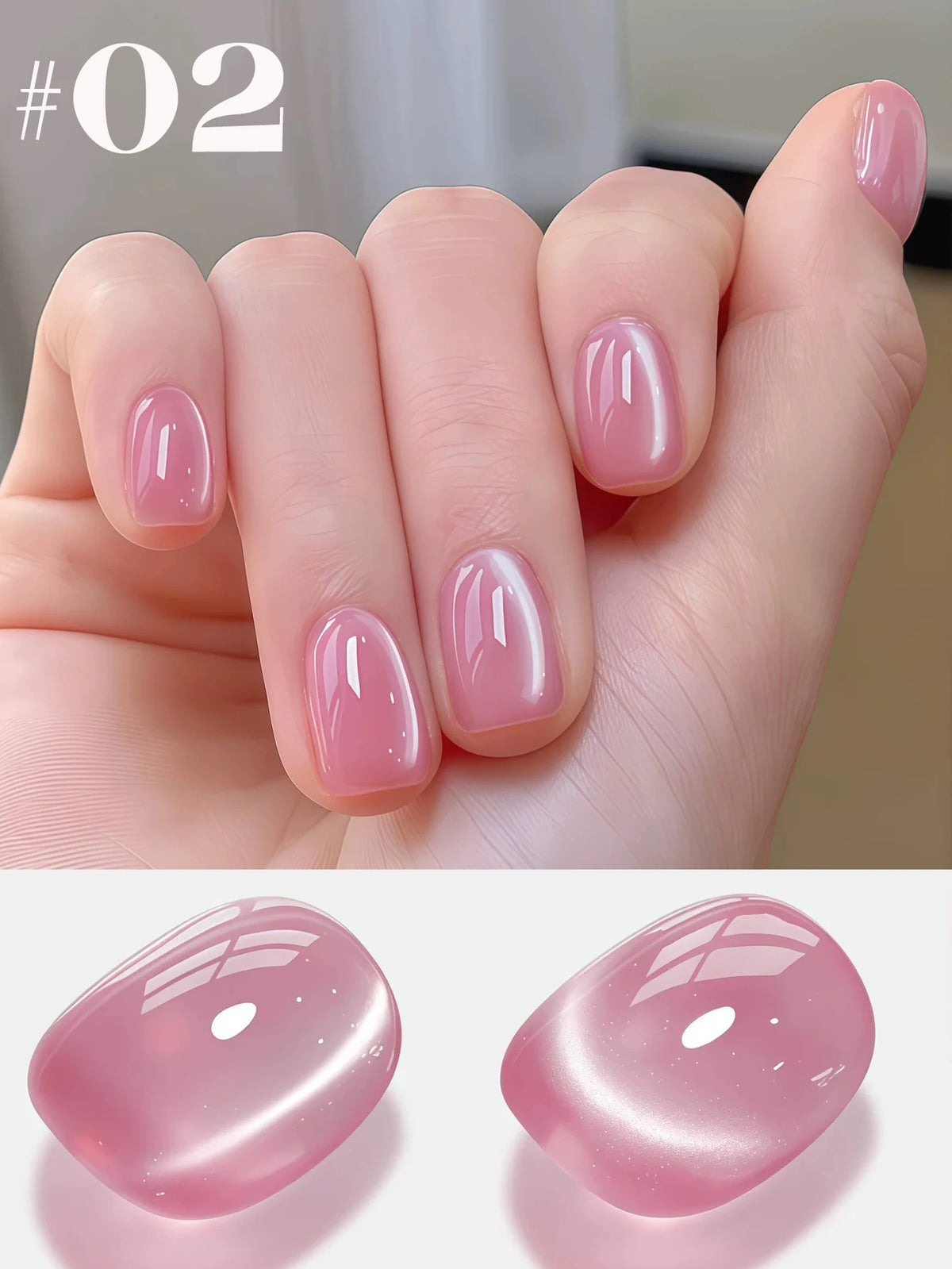 MN 10ML 1-16PCS Moonlight Ballet Magnet Cat Eye Nail Polish Gel Nude Pink Style With Gold Glass Beads Cat Eye Look Nail Polish