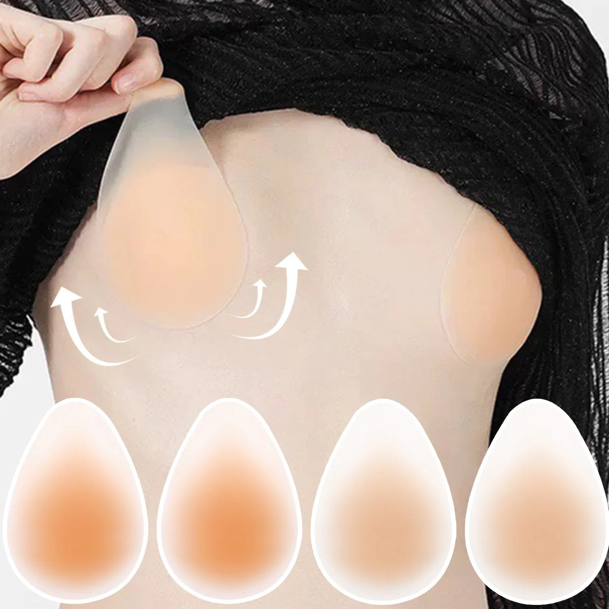 Invisible Water-drop Lifting Nipple Cover Breast Patches Sweatproof Self Adhesive Chest Patch Summer Thin Bras Women Underwear