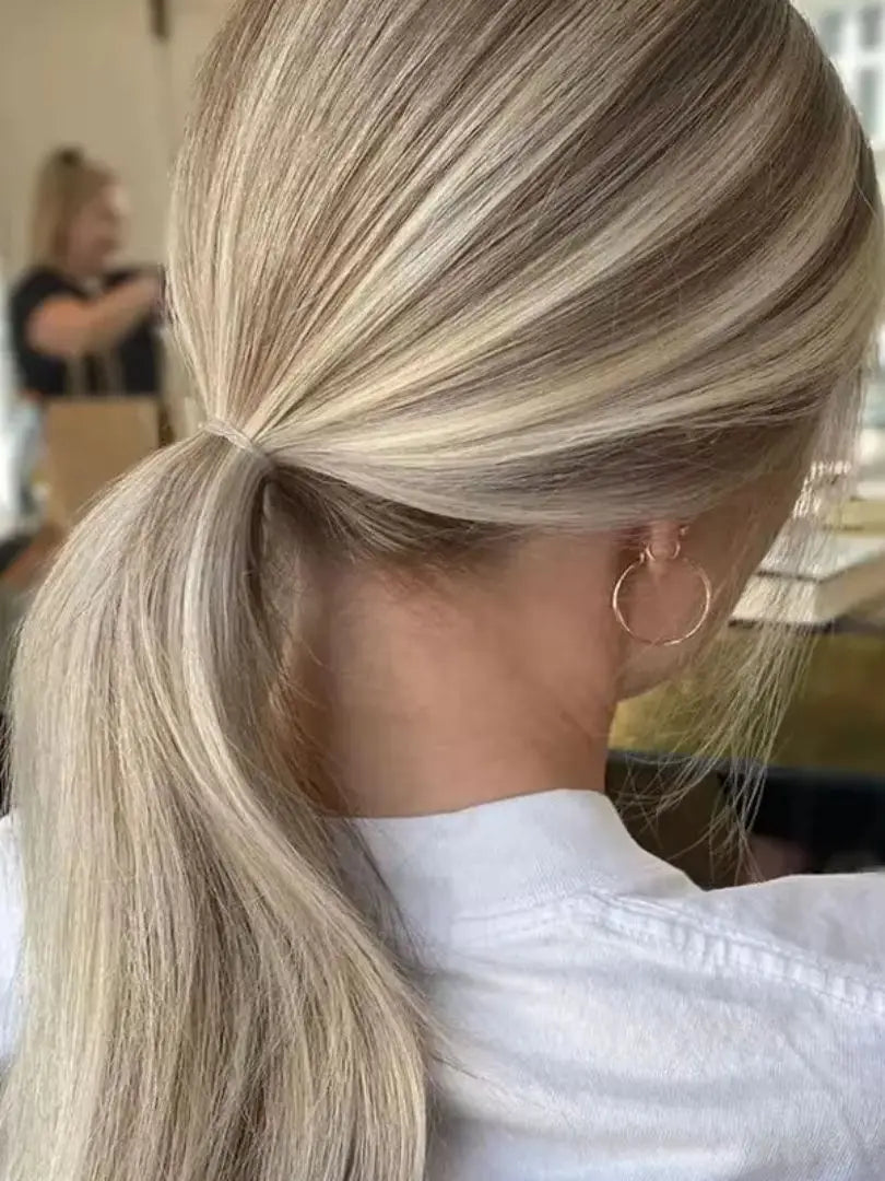 Soft Highlight Blond Straight Hair 150 density and 13×4 100%human hair wig lace front wig, with baby hair pre plucked