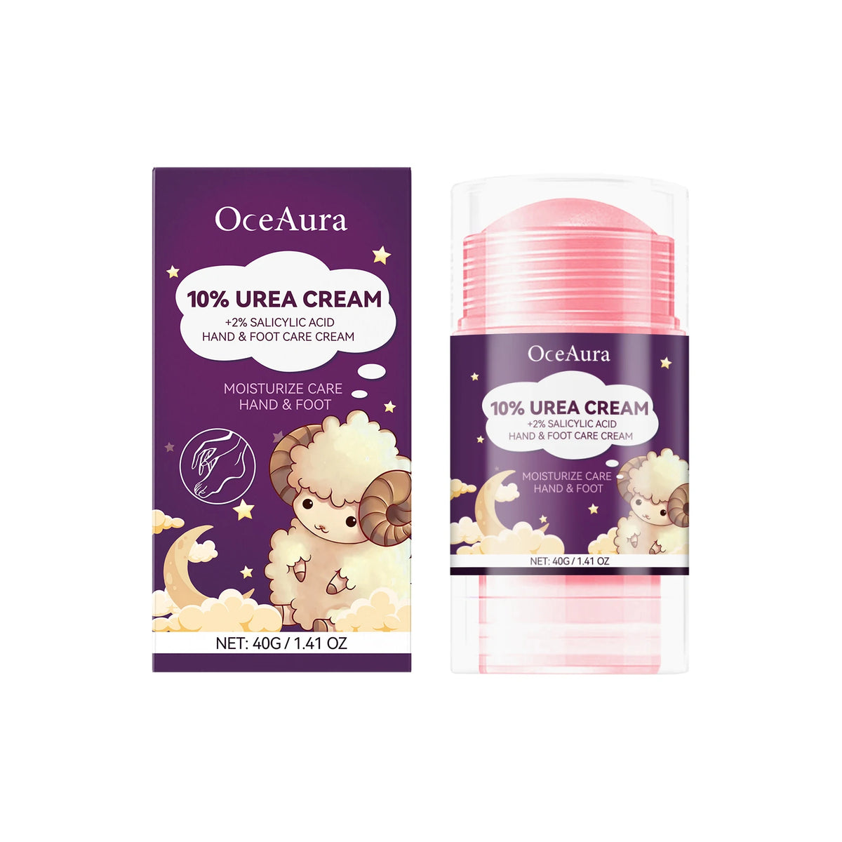 10% Urea Foot Cream Stick Moisturizing & Exfoliating, Cracked Heel Repair Deep Hydration for Dry Feet Long Protection Hand Cream