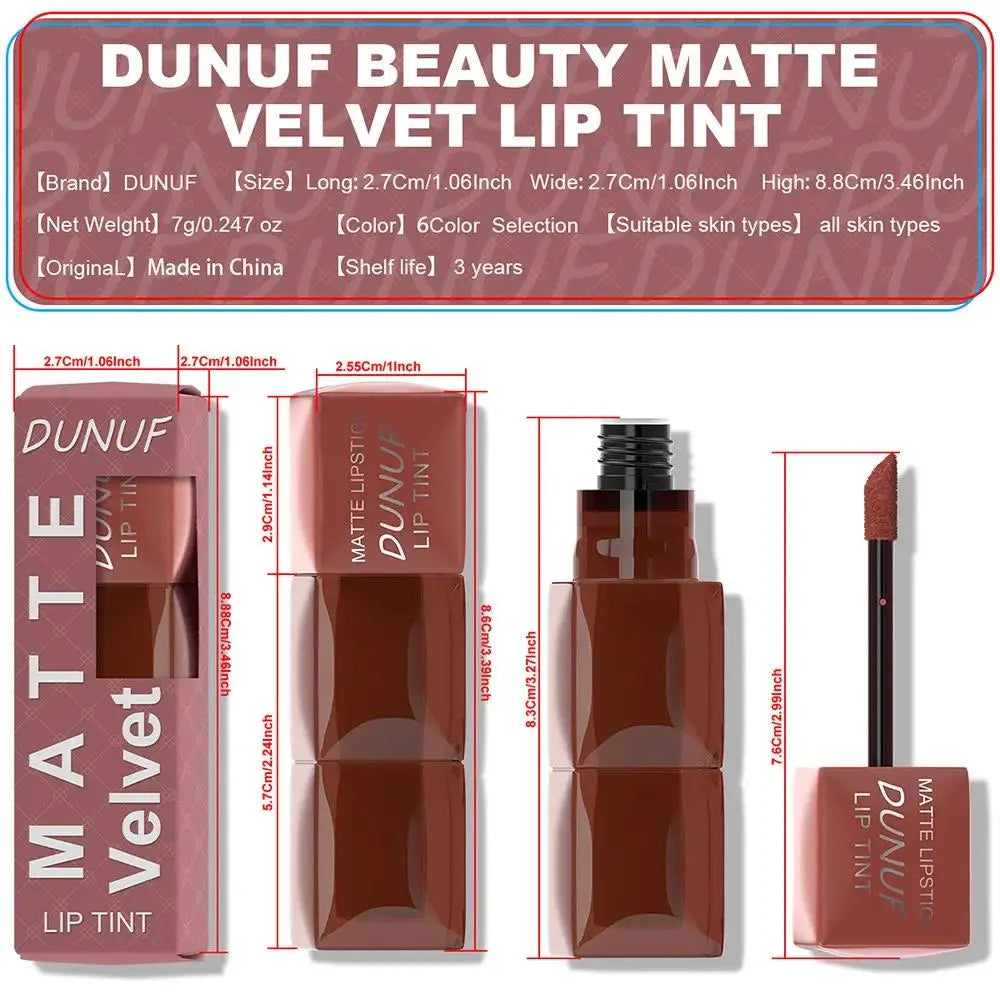 Velvet Matte Lip Gloss Hydrating Moisturizing Long Lasting Waterproof Non Sticky Lip Stain Nude Colors Lip Glaze