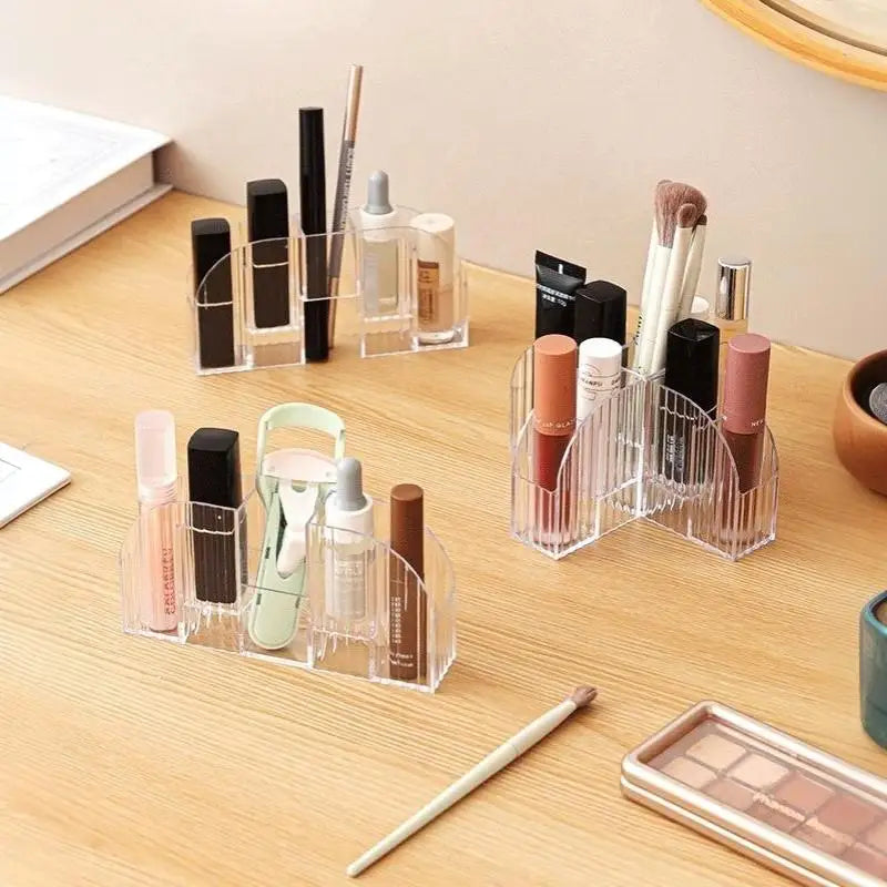1 Pack 9 Slot Clear Makeup Brush Lipstick Lip Gloss Organizer Perfect Storage Solution For Drawers And Vanities