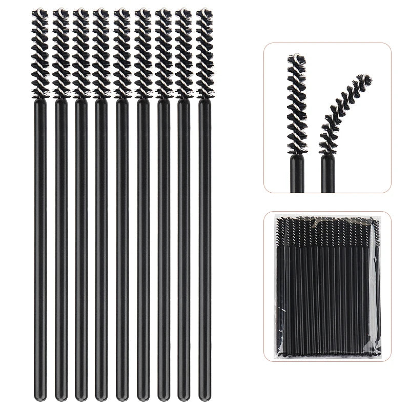 50pc Disposable Eyelash Makeup Brush Mascara Wands Micro Brushes Cosmetics Microbrush Eyebrow Applicator Lash Extension Supplies