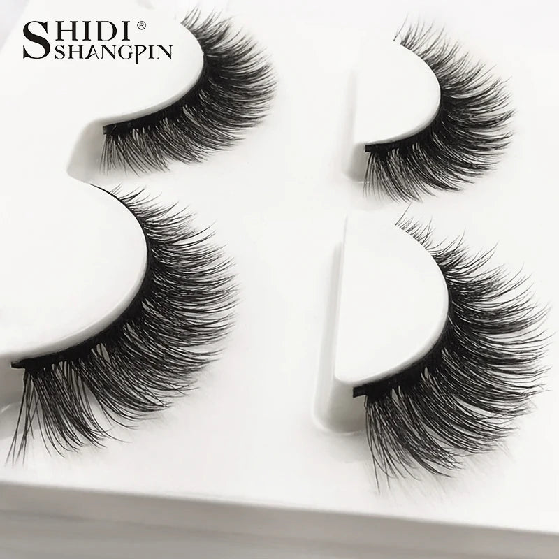 SHIDISHANGPIN 3 Pairs Natural 3D Mink Lashes Soft False Eyelashes Fluffy Wispy Eye Lashes Extension Makeup Faux Cils Maquillaje
