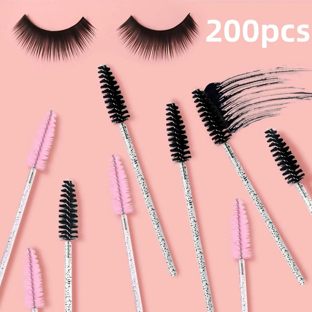 2025 Trend 100Pcs Disposable Mascara Wands -Lash Spoolies, Crystal Eyebrow Brush for Eyelash Extensions & Makeup Grooming