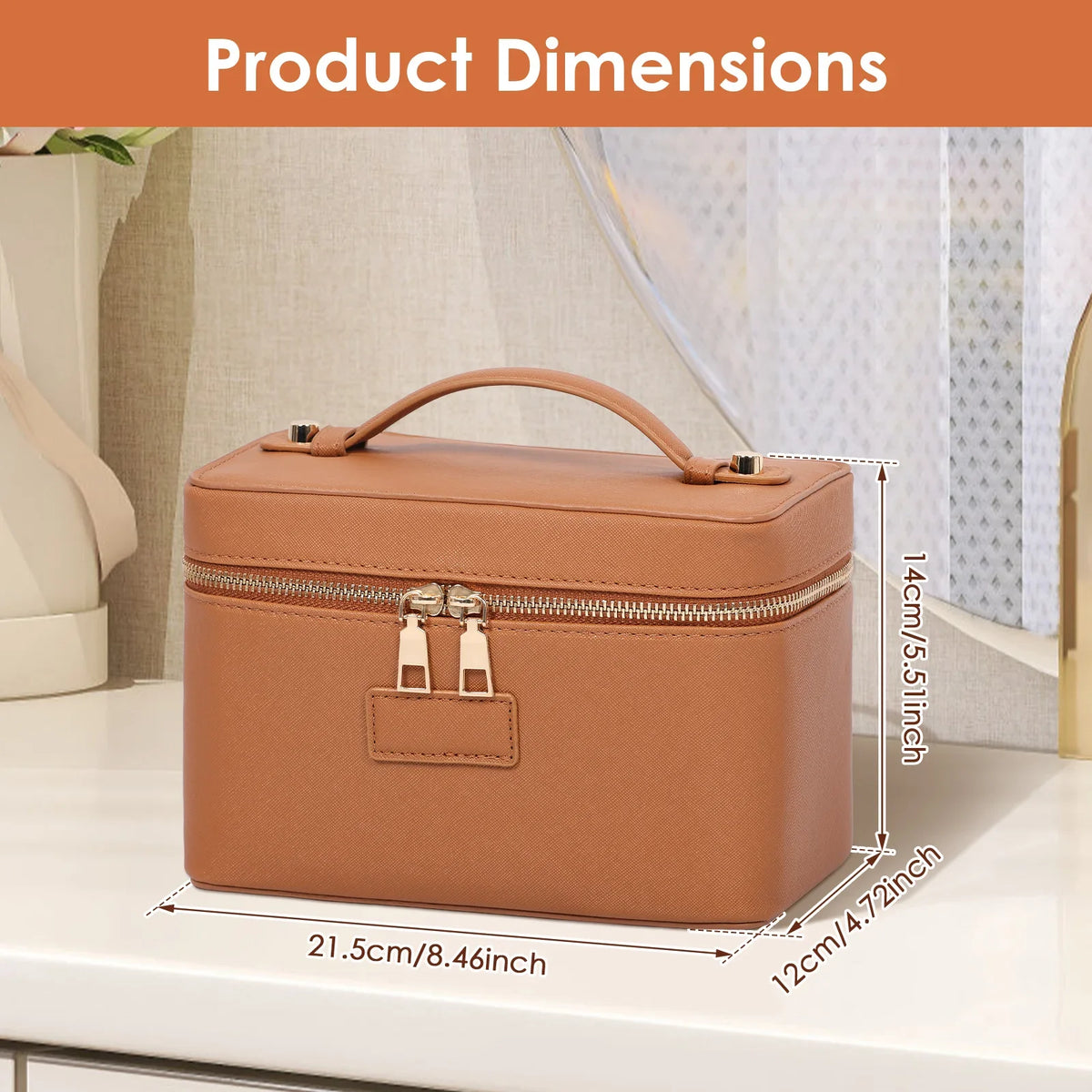 PU leather Cosmetic Bag Women Vanity Case Large Capacity Luxury Portable Travel Toiletry Bags Makeup Organizer