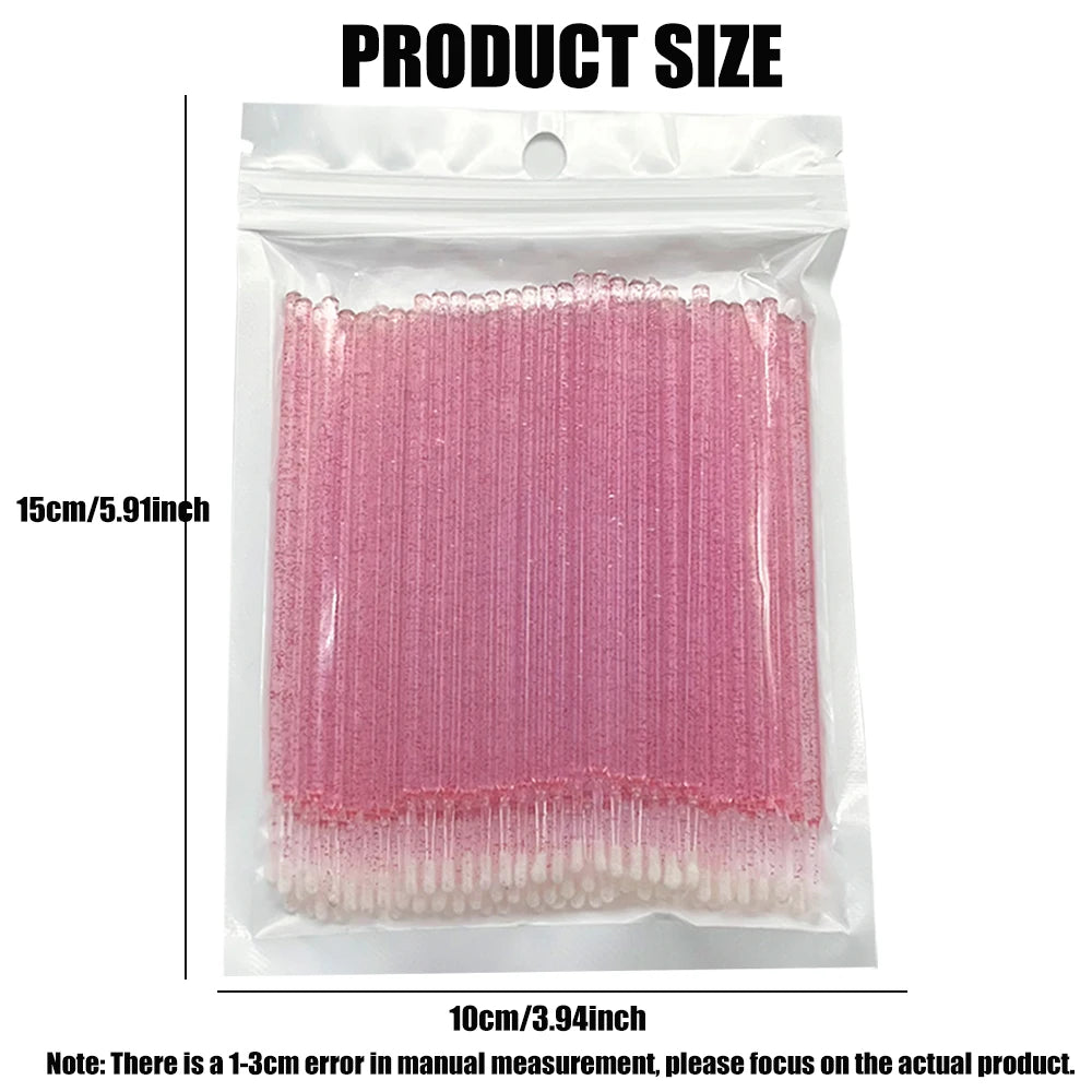 300/500PCS MicroBrush Eyelash Cleaning Brush Lash Extension Applicator For Eyelashes Removing Swab Micro Makeup Brush