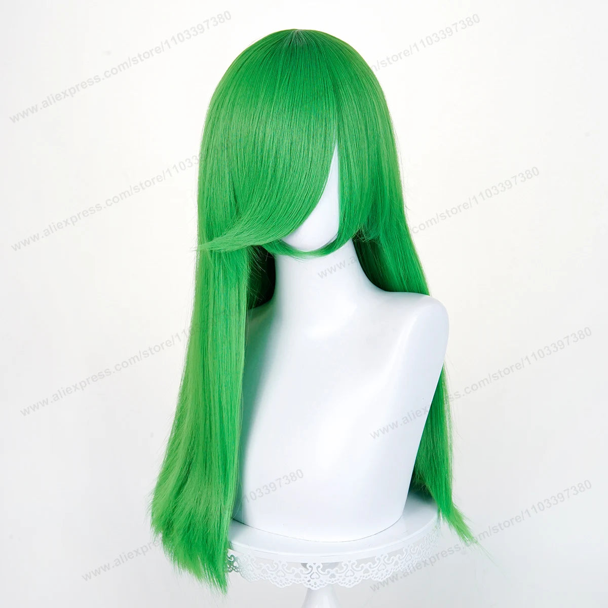 60cm Long Straight Cosplay Synthetic Wig With Bangs Golden Yellow Green Blonde Purple Heat Resistant Hair Anime Wigs + Wig Cap