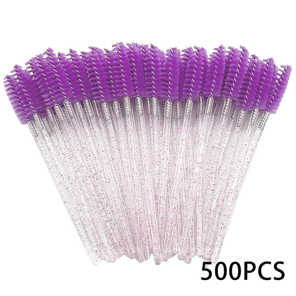 500/1000pcs Eyelash Brush Applicator Lash Mascara Wands Brushes For Eyelash Extension Eyebrow Spoolies Beauty Tools
