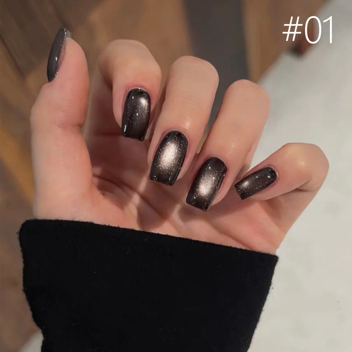 10ML 1-10pcs Christmas Red Nails Gold Black Nails Fiery 10-Color Glass Bead Cat Eye Gel Nail Polish Fine Powder Super Shimmering
