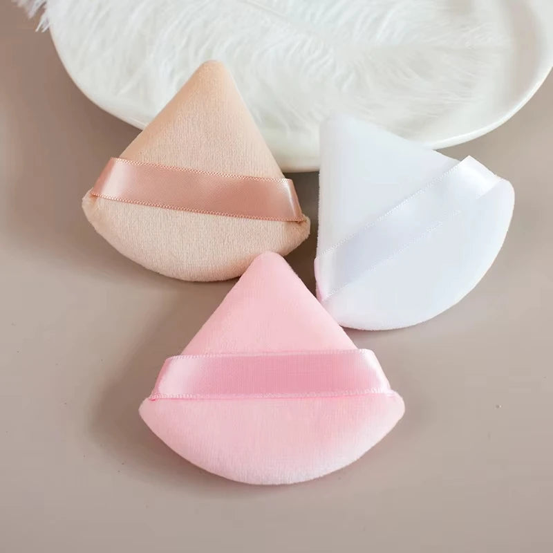 2/6PCS Triangle Velvet Cosmetic Puff Make Up Sponges Wet Dry Use for Face Eye Contouring Shadow Cosmetic Foundation Makeup Tool