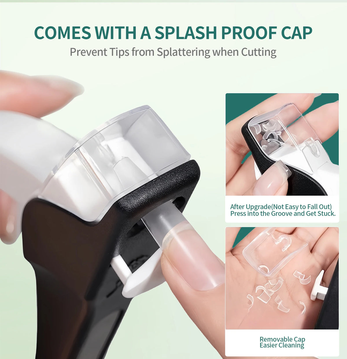 Nailpop Nail Clipper U Shaped Acrylic Fake Nail Scissors Nail Tip Edge Cutter Trimmer Manicure with Sizer Precise Cutting Tools