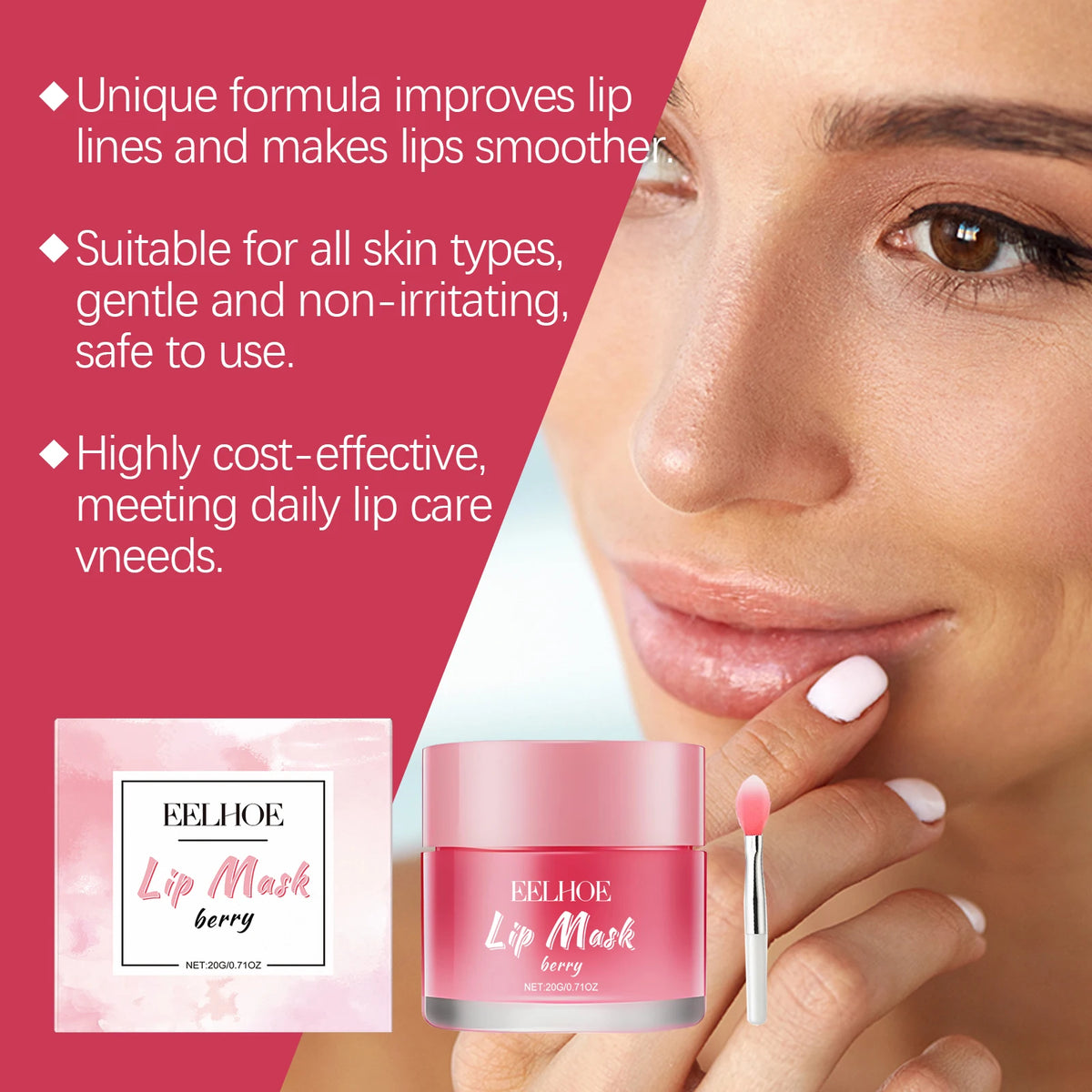 20g EELHOE Moisturizing and Hydrating Sleep Lip Mask – Cleans Dead Skin, Moisturizes Dry Lips, Keeps Them Hydrated and Soft