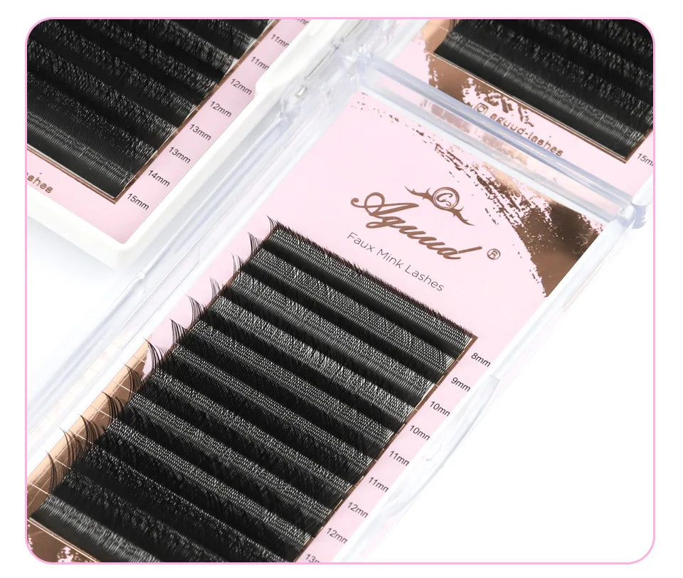 AGUUD 3D 4D Brown Premade Bloom Fans Lashes YY 5D-W Shaped Fairy Clover Volume Eyelash Extensions Soft Brown Fairy Clover Lashes