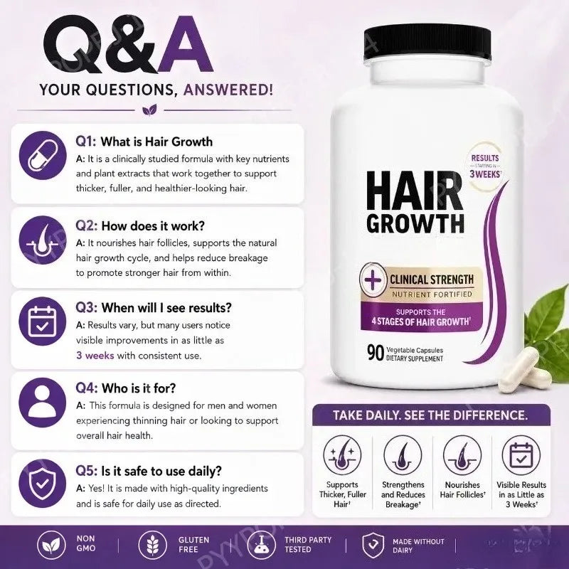 Hair Wellness Multivitamin – with Biotin, Collagen & Botanicals – Supports Healthy Hair – 90 Vegetable Capsules