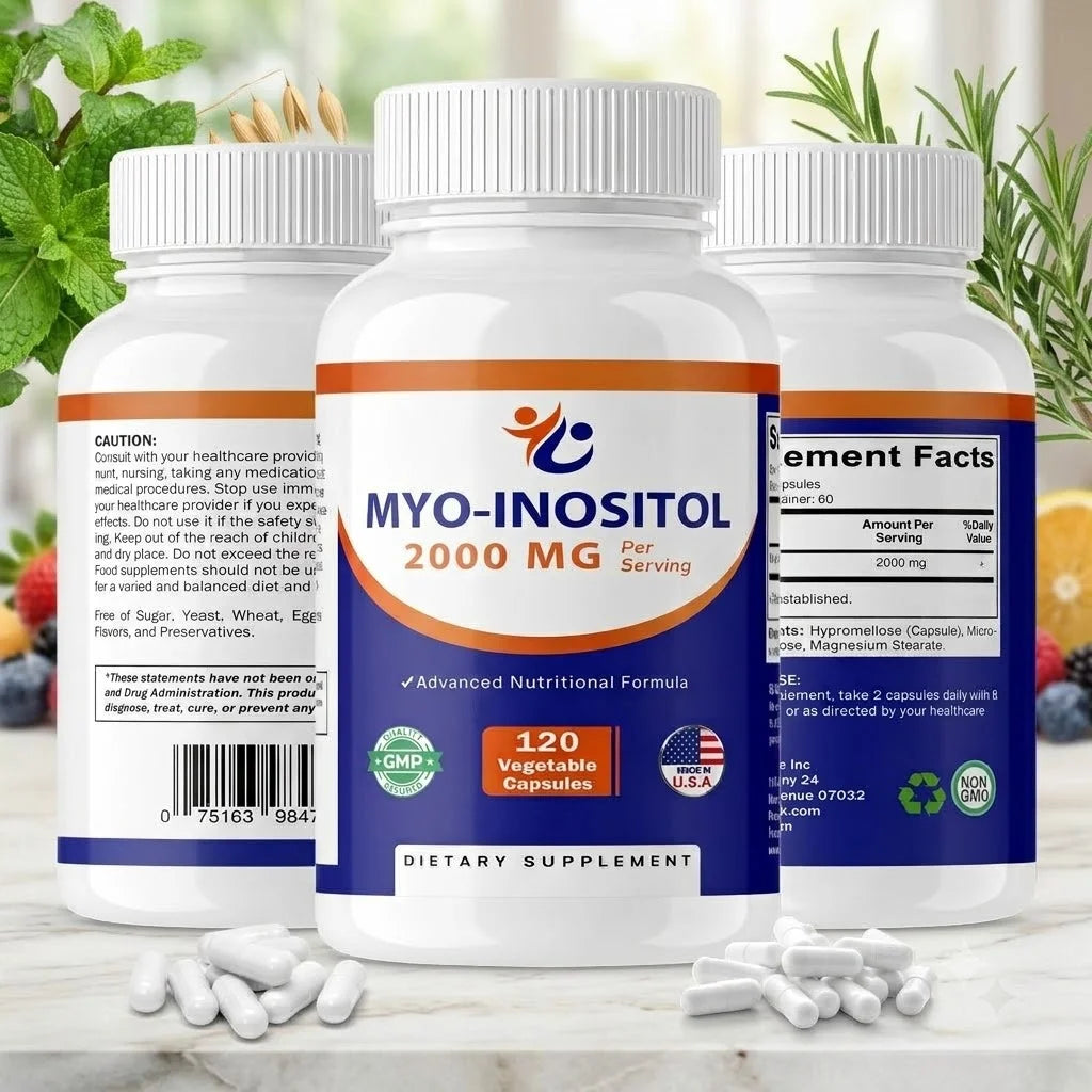 Myo-Inositol 2000 mg - Promotes Hormonal Balance and Ovarian Health, Regulates Menstrual Cycles, and Improves Mood
