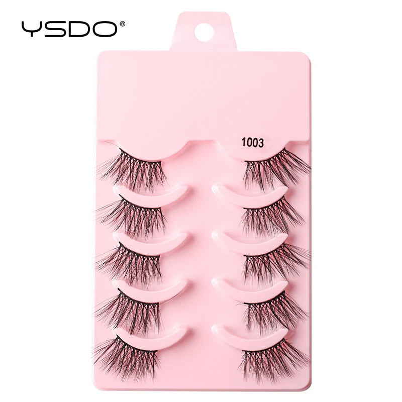 YSDO 5/10 Pairs Natural Eyelash Extension Hand Made Maquilagem Fluffy Fake Half Lashes Soft 3D Mink Lashes Makeup Faux Cilios