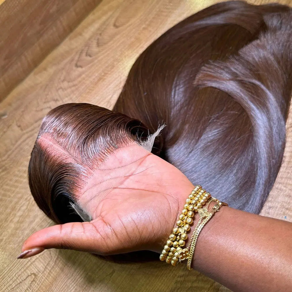 40 Inch 13x6 Chocolate Brown HD Bone Straight Lace Front Wigs Human Hair Brown Glueless Wig 13x4 Brazilian Lace Frontal Wigs