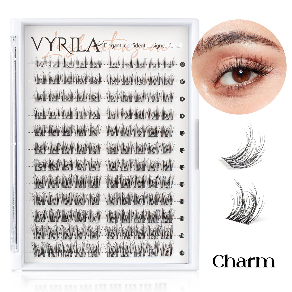 Individual Lashes Cluster C Curl Mix Lash Clusters 3D Wispy DIY Eyelash Extension 0.1mm Super Thin Band Resuable Natural Lashes
