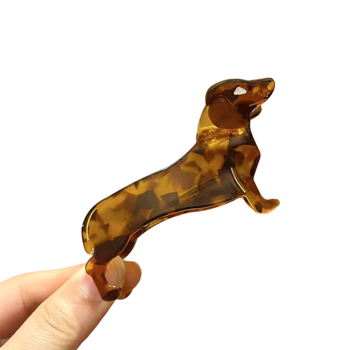 1pc Fun Cartoon Dachshund Acetate Hair Clip – Stylish, Versatile Shark Clip for Back of Head