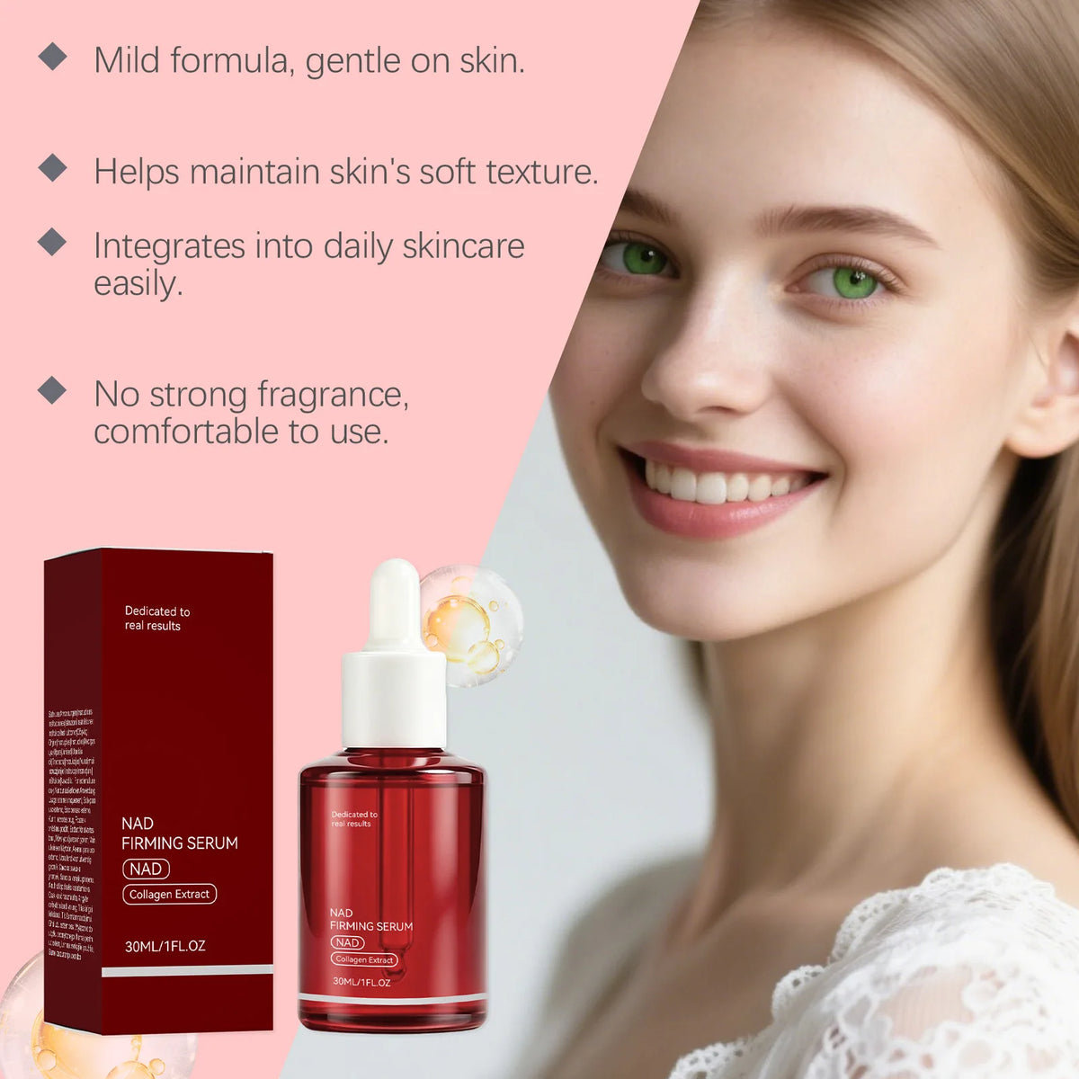 NAD Firming Facial Serum with Collagen Extract Lifting Tightening Smoothing Radiance Boosting Youthful-looking Korean Skincare