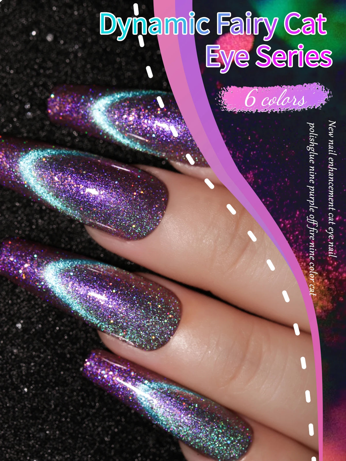 6pcs 15ml Cat Eye Nail Gel Polish Set, Contains Magnets Semi Permanent Nail Art Soaking UV LED Nail Salon DIY Nail Salon