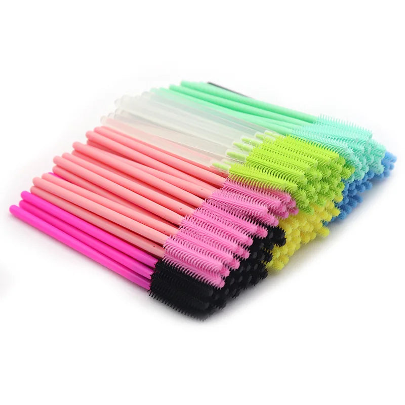 25/50pcs Eyelash Brush Silicone Gel Mascara Wands Applicator Eyelashes Spoolies Brushes For Lash Extension Eyebrows Accessories