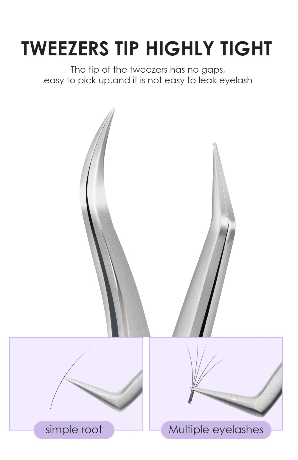 NATUHANA Eyelash Extension Tweezers Stainless Steel High Precision Stainless Steel Superhard Anti-Static Tweezers Makeup Tools