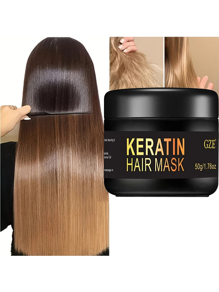 GZE Vitamins Keratin Hair Mask Deep Conditioner - Biotin Protein with Castor Oil Repair for Dry Damaged and Color Treated Hair