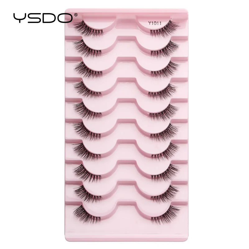YSDO 5/10 Pairs Natural Eyelash Extension Hand Made Maquilagem Fluffy Fake Half Lashes Soft 3D Mink Lashes Makeup Faux Cilios