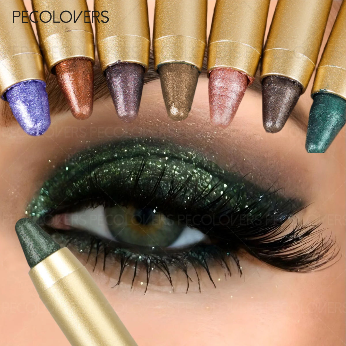 1PC Green Color Pearly Shimmer Eyeshadow Stick Waterproof Glitter Eye Shadow Pen Brightening Highlighter Pen Eyes Makeup Tools