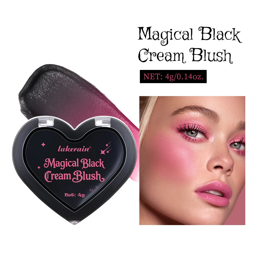 Magic Black Cream Blush PH Color Changing for Cheeks Lips Shadow Beeswax Halloween Cosplay Cosmetics