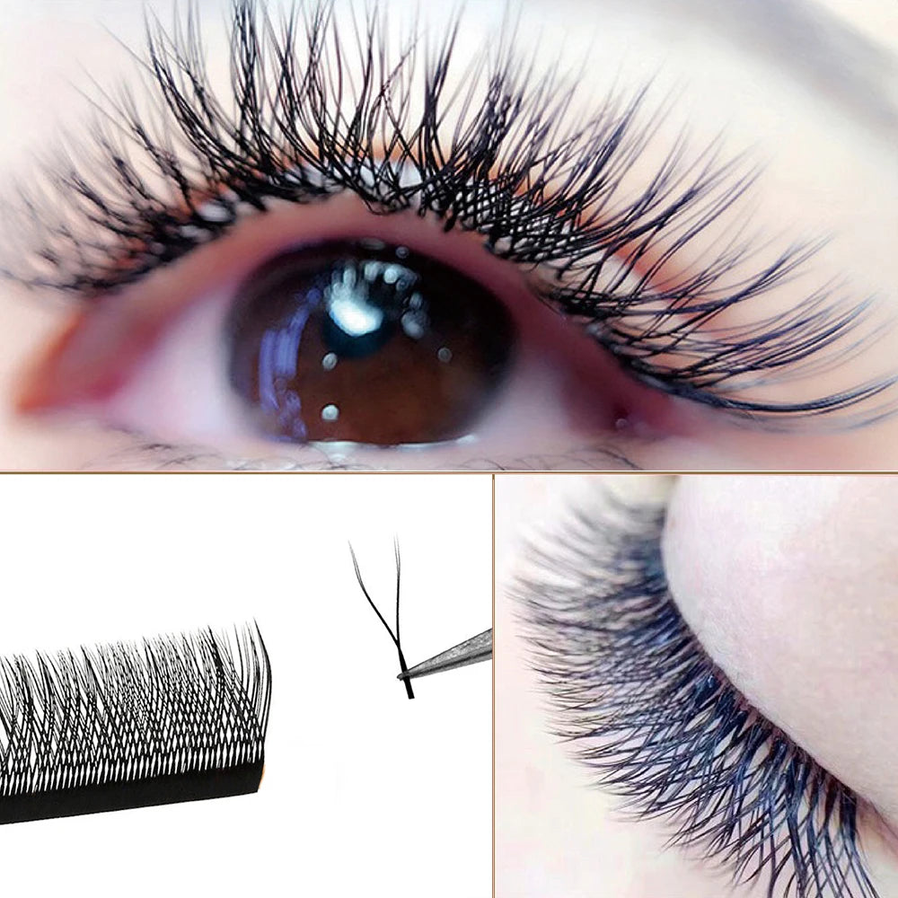 Glitter Individual Lashes Colorful Glitter False Eyelash Extension Russian Volume Premade Fan Christmas Halloween Mink Lashes