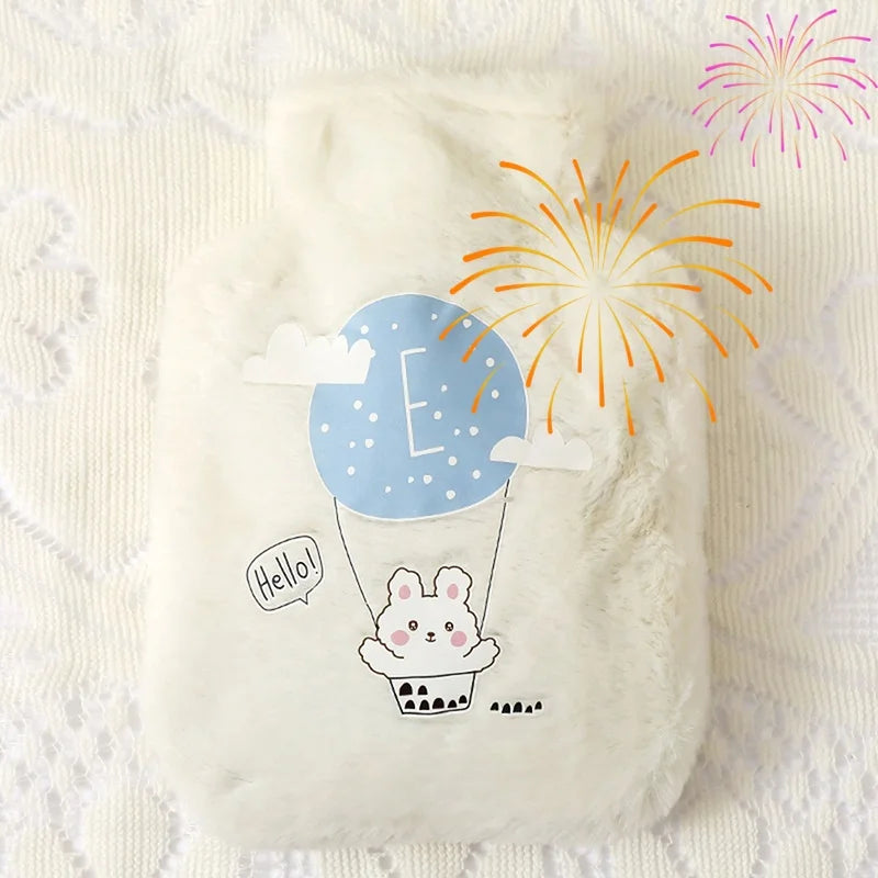 Kawaii Hot Water Bags Cute Plush Rubber Hand and Foot Belly Warmer Explosion-proof Hot Water Bottles for Women Period Pain