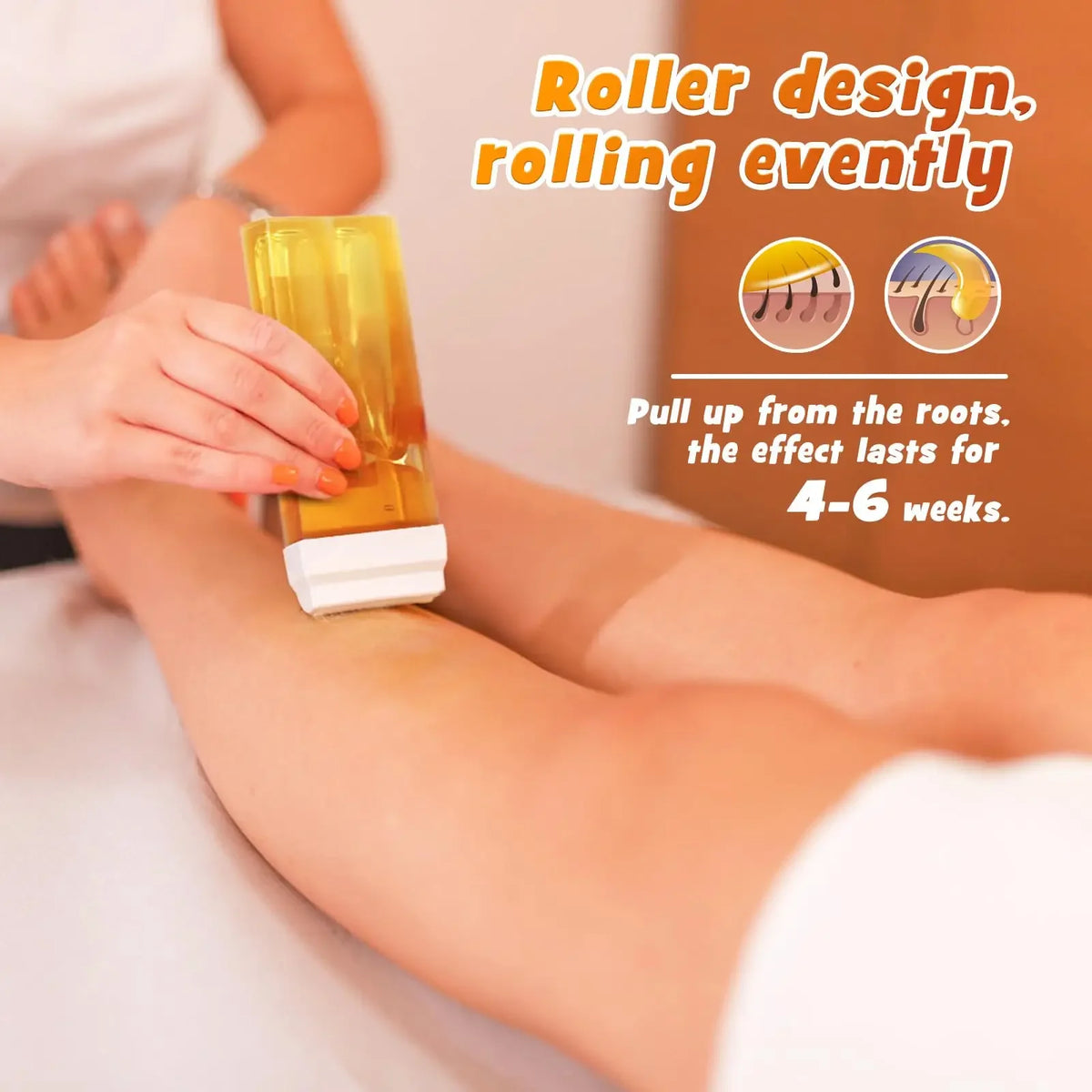 100g Rose Roll on Wax Roller Refill Painless Hair Removal Cartridge for Bikini & Body Depilatory Wax Warmer Compatible