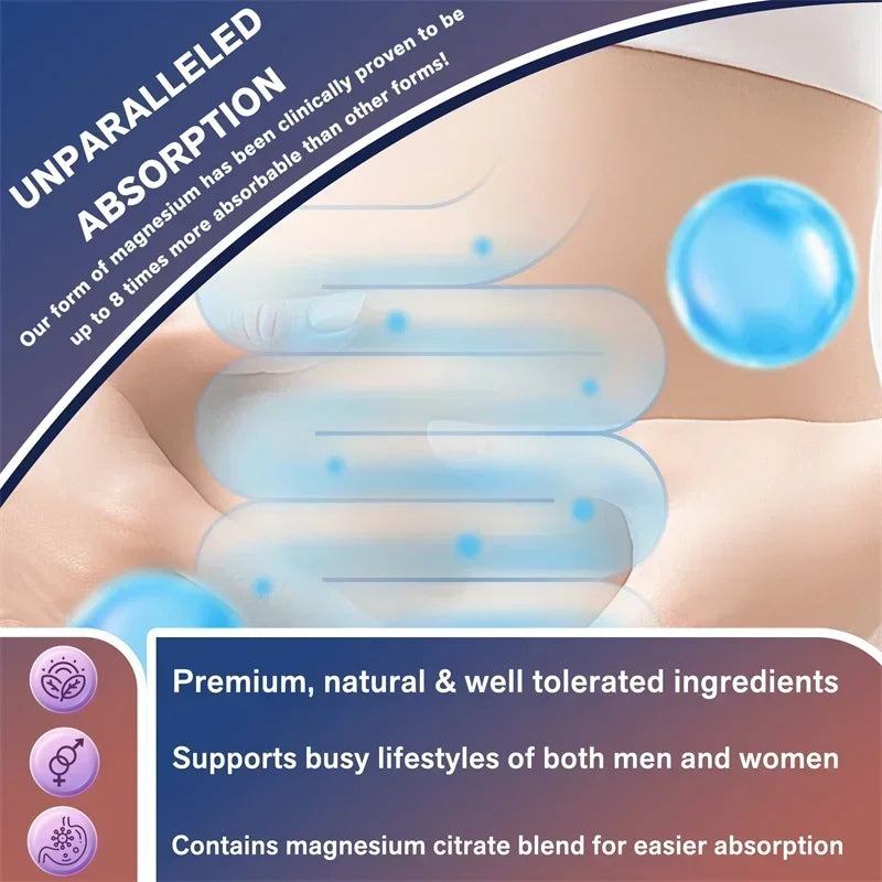 Magnesium Complex Capsules - Relieve Nerve Stress and Muscle Contraction, Support Bone Health and Boost Immune FunctionSupplemen