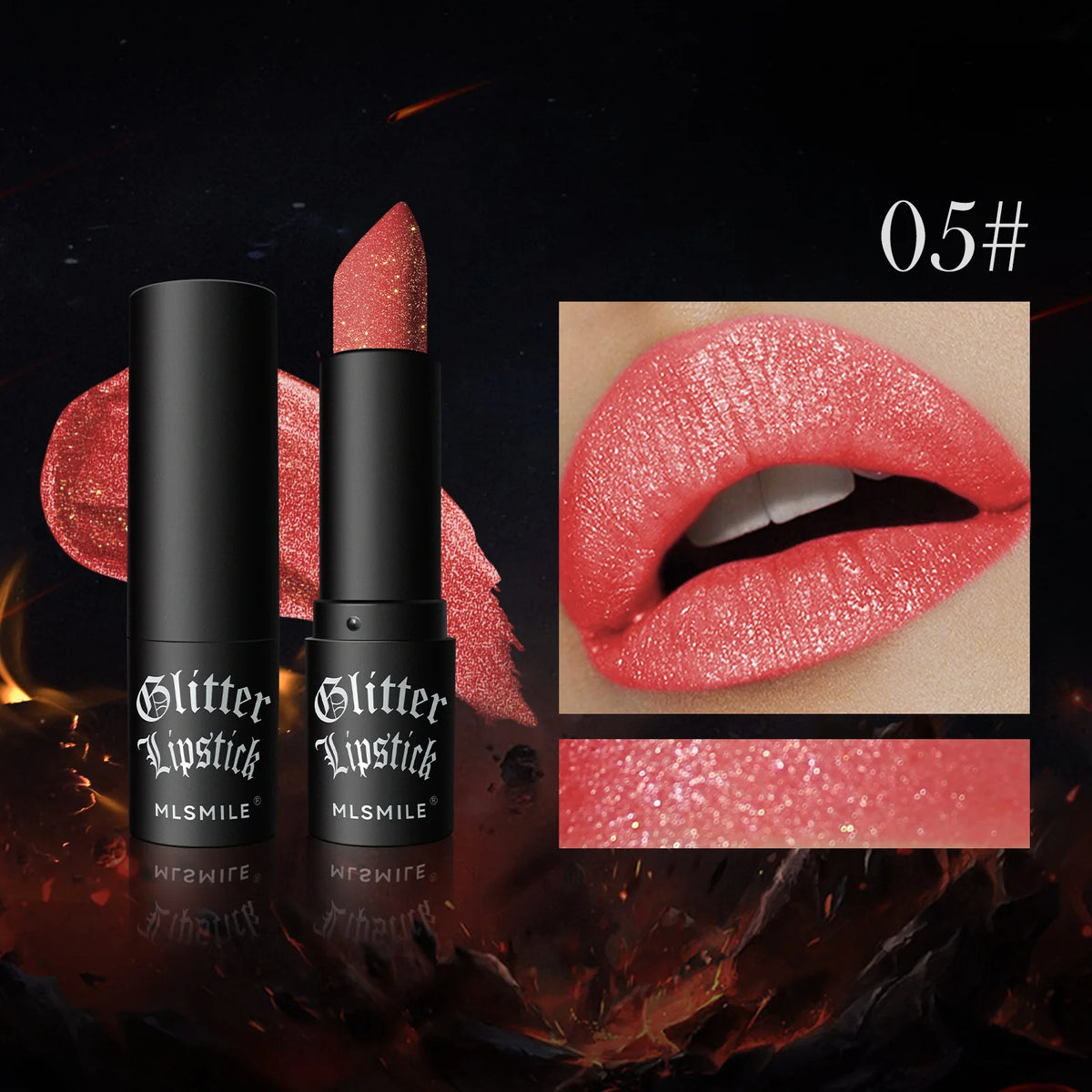 Multi-Color Non-stick Cup Matte Lipstick Flash Lasting Easy Color Diamond Lipstick Dark Halloween Look