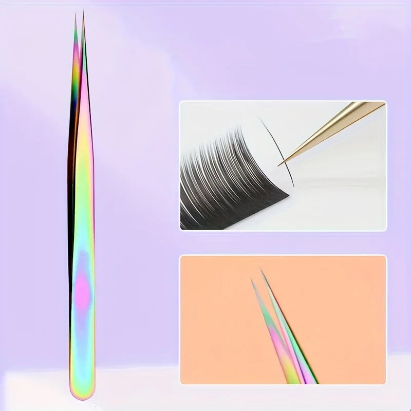 3 Pcs Set Stainless Steel Eyelash Tweezers Set Multi-Functional Makeup Tool Eyelash Tweezer Hair Removal Tweezer Pointed Tweezer